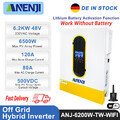 6200W 48V Hybrid Solar Inverter Off Grid Dual AC Output MPPT 120A 230V 500V WIFI