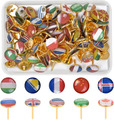 100 STK Dekorative Reißzwecken, 10mm Nationalflagge Pinnwand Nadeln, Pinnnadeln 