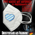 FFP2 Maske Atemschutzmaske Mundschutz CE 2163 Bayern Wappen Herz 5-lagig