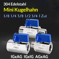 Edelstahl V2A Mini Kugelhahn Wasserhahn Absperrhahn Hahn Ventil Absperrventil