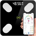 Personenwaage Bluetooth Körperfettwaage 180kg BMI Körperwaage mit APP Schwarz DE