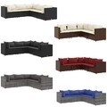 5-tlg.Garten Lounge Set mit Kissen Gartensofa Ecksofa Gartenmöbel Poly Rattan