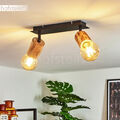 Vintage Decken Lampen drehbar Flur Wohn Schlaf Ess Zimmer Leuchten Holz/schwarz