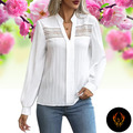 Damen Bluse Elegante Schlupf-Bluse breite Arm-Manschette M/38 bis XL/44 Weiß Neu