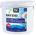 BAYZID Chlor Multitabs 5 in 1-200G Chlortabletten Für Pool - 5Kg - 5-Phasen Pfle