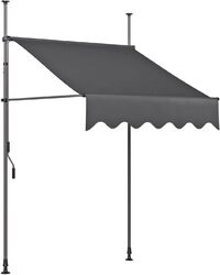 Klemm-Markise für Balkon und Terrasse, Sonnenschutz, Sonnenrollo mit Handkurbel