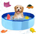 Katzenpool, Faltbar Hundeplanschbecken, 50 x 10 cm Pool für Hunde, Blaue Oxford-