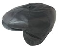 Wegener Leder Mütze - Flatcap Wintermütze Ohrenklappen 100% Nappaleder Echtleder