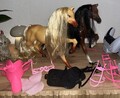 Barbie Pferde Set Trailer Dornröschen Märchenkutsche Mattel + Zubehör
