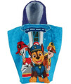 Paw Patrol Kinder Poncho Badetuch mit Kapuze Strandtuch 55x110cm blau