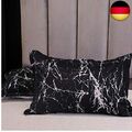 Boqingzhu 2er Pack Kissenbezug 40x80cm Marmor Optik Schwarz Weiß Grau