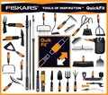 Große Auswahl Fiskars Gartengeräte QuikFit System Rechen Stiel Grubber Besen