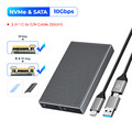 M.2 NVMe Dual-bay SSD Gehäuse USB C auf M2 Adapter für M Key M2 Externe Case 8TB