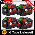 2x Für  Milwaukee M18 High Output Akku M18B6 18V XC 8,0 Li-Ion 48-11-186