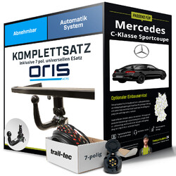 Anhängerkupplung ORIS abnehmbar für MERCEDES C-Klasse Sportcoupe +ESatz NEUJETZT NEU: Montage zum Festpreis!