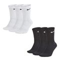 Nike Cushioned Crew Socken Tennissocken Sportsocken SX7664 weiß schwarz 6 Paar