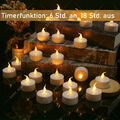 24x Led Teelichter Elektrische Flammenlose Flackern Kerzen Teelicht mit Timer