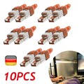10x Netzwerkstecker CAT7 Werkzeuglos RJ45 Netzwerk Metall Stecker Verlegekabel