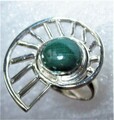 ECHTER NATUR Malachit RING 925 Sterling Silber Gr 18 RIESIG 28x23mm 
