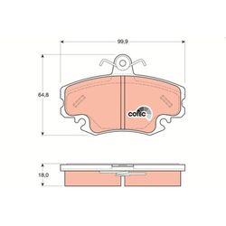 1x Bremsbelagsatz, Scheibenbremse TRW GDB1332 passend für DACIA RENAULT