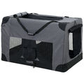 PRO.TEC® Hundetransportbox XXXL GRAU Faltbar Transportbox Hunde Box Trage Tasche