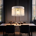 Hängeleuchte Pendellampe Esszimmerlampe Glas Stäbe 1 flammig goldfarben H 150 cm