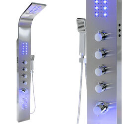 Steinkirch LED Duschpaneel Edelstahl Multi Funktionen Regen Dusche Wasserfall XLWasserfall √ Regendusche √ Jetdüsen √ German Quality √