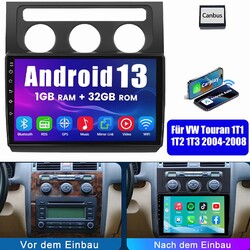Android 13 Carplay Autoradio NAVI RDS 1+32G Für VW Touran 1T1 1T2 1T3 2003-2010
