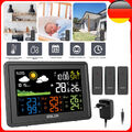 Digitale Wetterstation Funk Thermometer Innen-Außen Mit 3 Sensor Wecker DHL