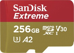 Sandisk Speicherkarte microSDXC Extreme 256GB 190MB/s A2 C10 V30 UHS + . B Ware