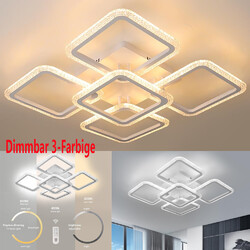 Dimmbar LED Deckenleuchte Modern Deckenlampe Wohnzimmer Flur Mit Fernbedienung