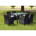 Garten Essgruppe mit Auflagen Poly Rattan Sitzgruppe Gartenset Gartenmöbel Tisch