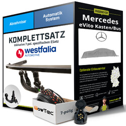 Anhängerkupplung WESTFALIA abnehmbar für MERCEDES eVito Kasten/Bus +E-Satz kpl.Jetzt 50€* sparen mit Code: PKW25