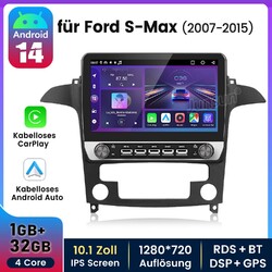 Für Ford S-Max WA6 2006-2015 10.1" Android 14 Autoradio GPS NAVI BT DAB+ Carplay