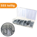 Splinte Sortiment 555 tlg. Splinte Set Sicherungssplinte Metallsplinte 25-65 mm