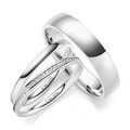 3 Edelstahlringe Set Edelstahl Zirkonia Trauringe Eheringe NS-G3 | Setpreis