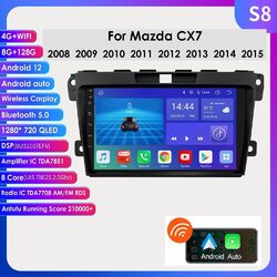 9" Für MAZDA CX7 08-15 Autoradio Android 12 GPS Navi Wifi BT DAB Carplay 8+128G