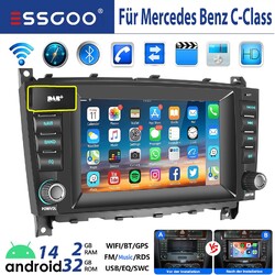 Android14 Autoradio GPS DAB+ Für Mercedes Benz C/CLC/CLK Klasse W203 W209 4-Kern