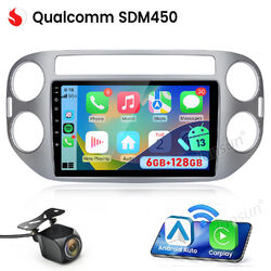 Für VW Tiguan 2007-2016 9'' Android 13 Carplay Autoradio GPS Navi WIFI SWC +KAM 