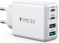 USB C Ladegerät, 40W 4-Port USB C Ladegerät Block, Schnellladeblock Dual Port P