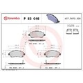 1x Bremsbelagsatz, Scheibenbremse BREMBO P 83 046 passend für TOYOTA