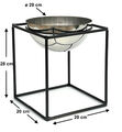 Blumenhocker Metall mit Topf Schwarz Silber 20 - 35 cm Blumenständer 96256 Außen