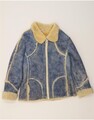 VINTAGE Damen Lammfelljacke IT 44 mittelblau Leder AM11