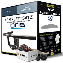 Anhängerkupplung ORIS starr für VW Passat Variant +E-Satz NEU ABE inkl. EBAExklusiv für unsere Kunden: Montage ab 449,- Euro