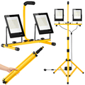 LED Fluter mit Stecker Baustrahler Stativ Arbeitsleuchte Scheinwerfer Strahler