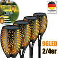 Solarleuchten 96 LEDs Solar Fackel Gartenfackeln mit Flammeneffekt Solarlampen