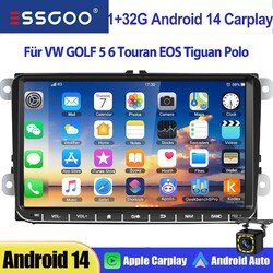 CAM+9" Autoradio Android 14 CarPlay GPS Navi für VW GOLF 5 6 Touran Passat Caddy