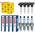 4x HELLA Zündspule+4x BOSCH Zündkerze Doppel Iridium für Mitsubishi Carisma DA_
