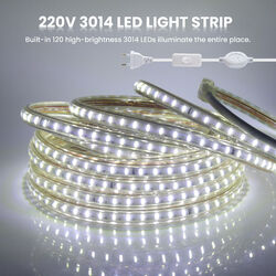 LED Streifen Stripe 3014 AN/AUS Lichtband Lichtleiste Lichtschlauch 220V 230V