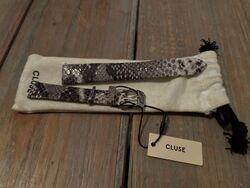  Cluse Uhren Armband Python Schlange Silber Neu